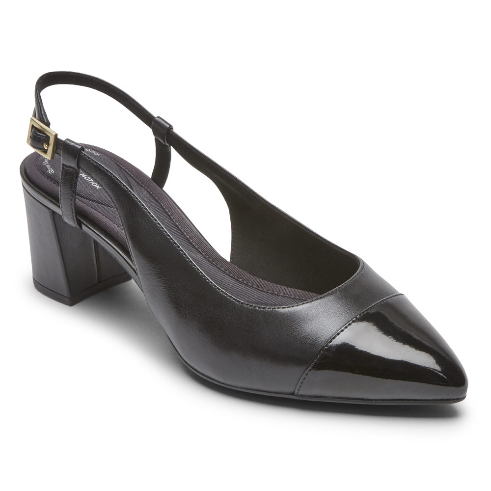 Rockport Slingback Dame Svart - Total Motion Salima Posted - AWFE56347